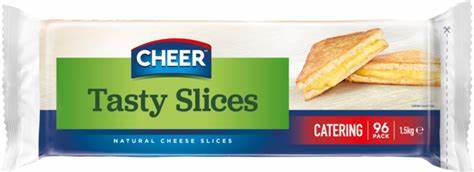 CHEESE SLICED TASTY CHEDDAR *96's* 1.5KG CHEER 