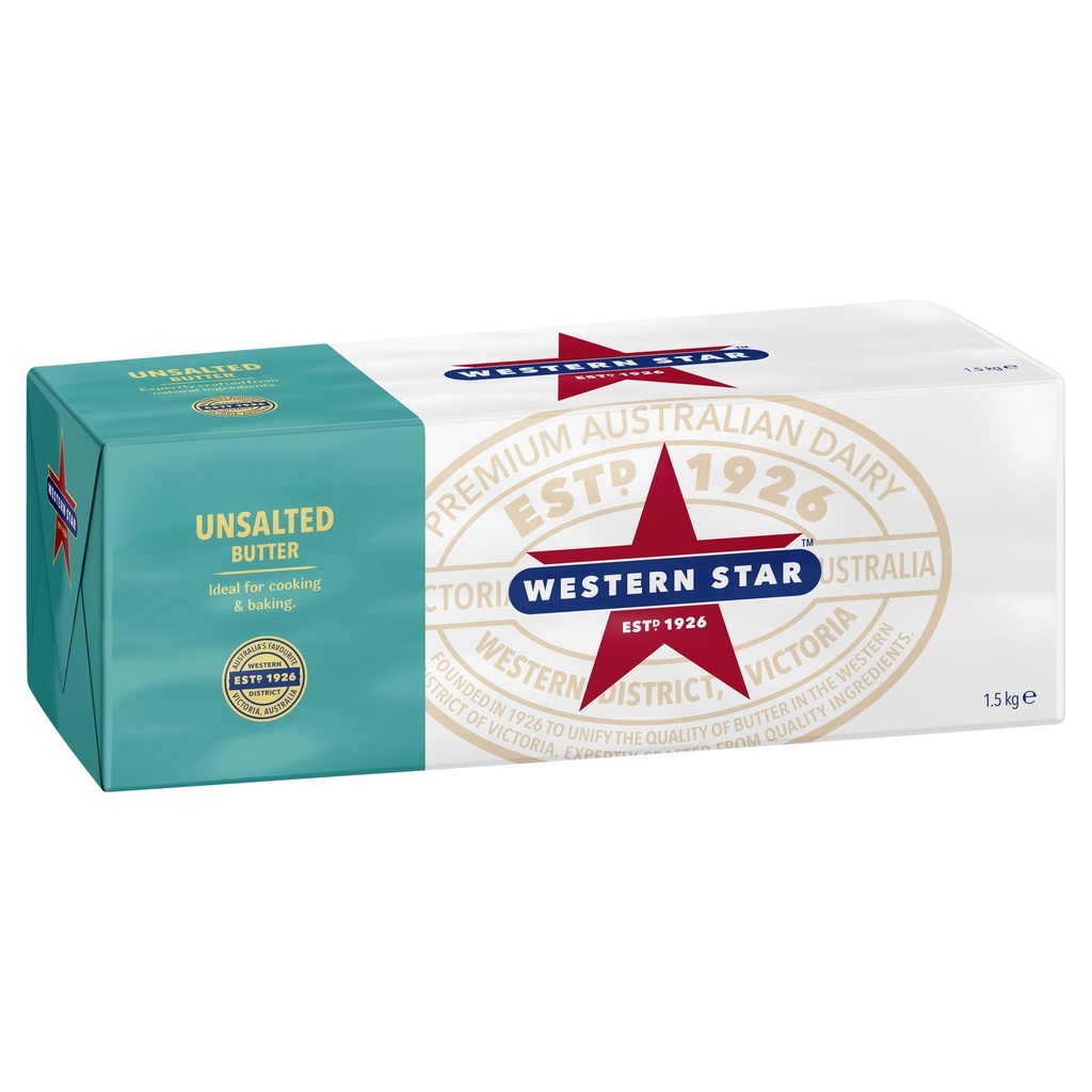  BUTTER UNSALTED WESTERN STAR (NZ) 8X1.5KG PAT 