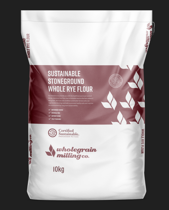 FLOUR RYE WHOLE SUSTAINABLE STONEGROUND WHOLEGRAIN MILLING 10kg