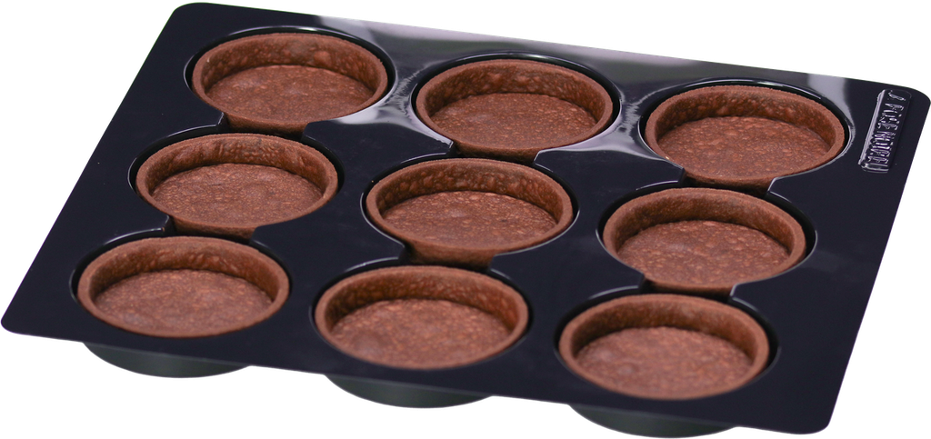 PASTRY SHELL CHOCOLATE 80MM ROUND 26G 45PC NLINE LA ROSE NOIRE