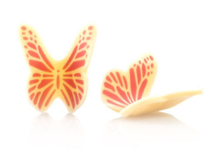 DECORATION BUTTERFLY PINK & WHITE 286g/120 35x30mm (77572) 