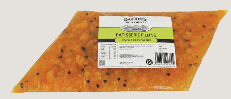 BARKERS PEACH & PASSIONFRUIT FILLING 4x1.25KG