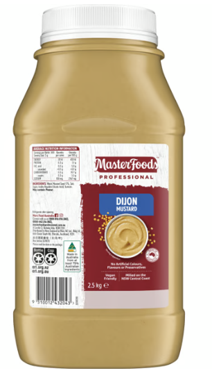 MASTERFOODS DIJON MUSTARD 2.5KG JAR