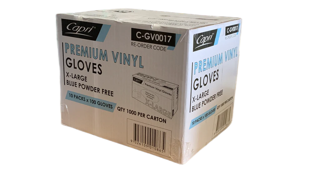 CAPRI VINYL GLOVES XL BLUEx1000 C-GV0017