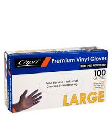 VINYL GLOVE LGE BLUE+PWDRx1000 C-GV0009