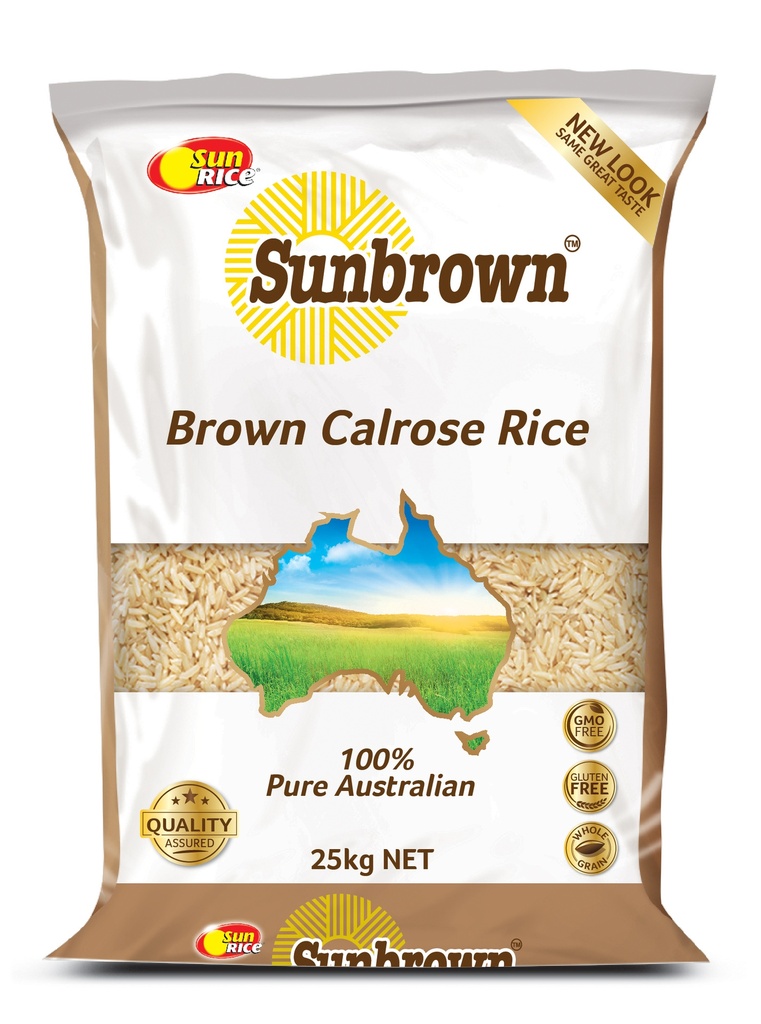 RICE BROWN GRAIN (CALROSE) SUNBROWN 25KG
