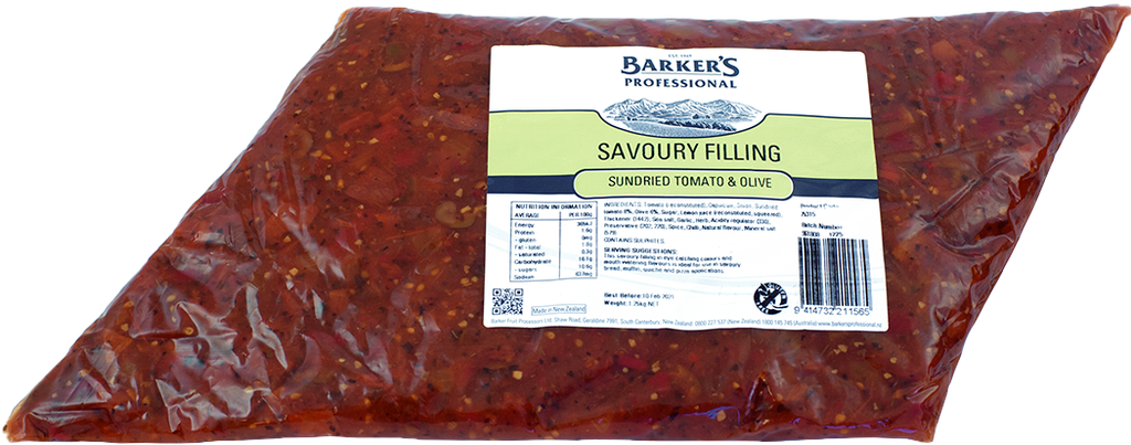 FILLING TOMATO & OLIVE 4X1.25KG/CTN BARKERS