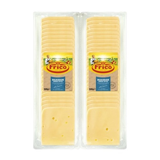 [SWISSSLMAS] CHEESE SLICES SWISS MAASDAM 1KG (2x500G) FRICO