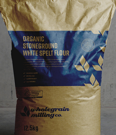 [FWSOSWM12] FLOUR WHITE SPELT ORGANIC STONEGROUND WHOLEGRAIN MILLING 12.5kg 
