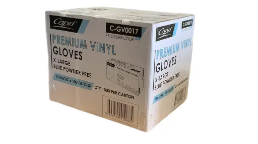 [GLOVEPFXL] CAPRI VINYL GLOVES XL BLUEx1000 C-GV0017